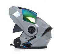 ZHTBATE Caschi Bluetooth Modulari Casco Moto Omologato ECE Integrale Uomo Donna Caschi Moto Bluetooth con Risposta Automatica, Doppia Visiera Casco Motocross Anteriore Ribaltabile