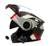 ZHTBATE Caschi Bluetooth Modulari Casco Moto Omologato ECE Integrale Uomo Donna Caschi Moto Bluetooth con Risposta Automatica, Doppia Visiera Casco Motocross Anteriore Ribaltabile