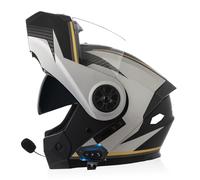 ZHTBATE Modulari Bluetooth Casco Moto Casco Anteriore Ribaltabile Adulti Uomo Donna con Doppia Visiera,Omologato ECE Microfono Altoparlante Riduzione del Rumore