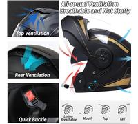 ZHTBATE Modulari Bluetooth Casco Moto Casco Anteriore Ribaltabile Adulti Uomo Donna con Doppia Visiera,Omologato ECE Microfono Altoparlante Riduzione del Rumore