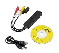 ZHTH EasyCAP Tarjeta de captura de vídeo, adaptador de TV, DVD, VHS, captura de vídeo, tarjeta de audio AV para computadora/cámara CCTV USB 2.0 EasyCAP