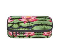 Zhuanyun Bolsa de almacenamiento de gran capacidad, caja de suministros de oficina, bolsa de maquillaje de flor de loto, organizador de escritorio con estilo