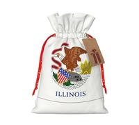 Zhuanyun Bolsa de regalo impresa con bandera del estado de Illinois, bolsa de regalo de lona, fácil de guardar para regalos y cosas diarias