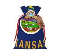 Zhuanyun Bolsa de regalo impresa con bandera del estado de Kansas, bolsa de regalo de lona, fácil de guardar para regalos y cosas diarias