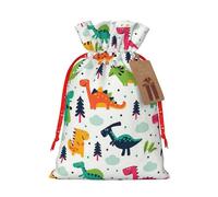 Zhuanyun Colorido dinosaurio 1 bolsa de regalo impresa, bolsa de regalo de lona, fácil de guardar para regalos y cosas de uso diario