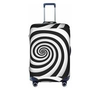 Zhuanyun Funda protectora lavable para equipaje de viaje con impresión en espiral ilusión óptica gif - Impresión abstracta colorida - Color blanco, talla M, blanco, blanco, medium