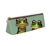 Zhuanyun Funny Green Frogs - Bolsa de almacenamiento multifuncional de piel con diseño de ranas verdes, para uso diario