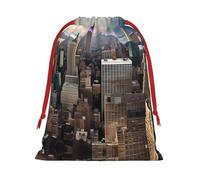 Zhuanyun New York Fashion City - Bolsa de regalo de felpa con cordón para Halloween, apta para Navidad, promociones, ceremonias anuales