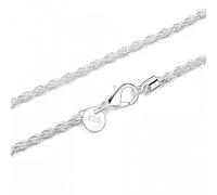ZHUDJ Plata de Ley 925 para Hombre, joyería Fina, Collar de Cadena de Cuerda Trenzada de 3 mm, tamaño 16-30 Pulgadas, Collar Colar