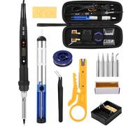 Zhufas 80W Kit Soldador Estaño, LCD Soldador Electrico Temperatura Ajustable 180℃-480℃, con 5pcs Puntas, Bomba Desoldadora, Pinzas, Estación de Soldadura