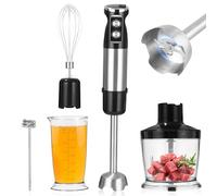 Zhufas Batidora de Mano 1000 W 5 in 1, 12 Velocidades Ajustables, Incluye Batidor, Picadora de 500 ml y Vaso Medidor de 700 ml, Procesador de Alimentos