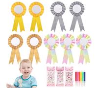 zhufubao 9 lazos de torneo, 4 colores, rosetas para ganadores, reutilizables, con lápices de acuarela y pegatinas de diamante para eventos deportivos