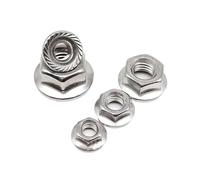 zhuguim 2/10/20 piezas M3 M4 M5 M6 M8 M10 M12 DIN6923 316 A4-70 hexagonal de acero inoxidable dentado bloqueo Spinlock tuerca con reborde rosca métrica(20cs M5)