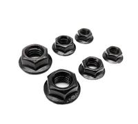 zhuguim 2/10 Uds M3 M4 M5 M6 M8 M10 M12 negro 304 acero inoxidable cabeza hexagonal con rosca métrica dentado Spinlock tuerca reborde contratuerca DIN6923(2pcs M12)
