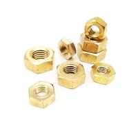 zhuguim 5/10/25/50/100 Uds DIN934 M1 .2 .4 .6 M2 .5 M3 M4 M5 M6 M8 M10 M12 tuerca hexagonal de cobre y latón macizo(25pcs M4)