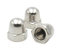 zhuguim DIN1587 Tuerca de bellota hexagonal corona M3 M4 M5 M6 M8 M10 M12 M14 M16 304 201 ciega cúpula acero inoxidable Tuercas ciegas for pernos 1-50PCS(304 Stainless Steel,M10 (5pcs))