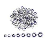 zhuguim Tuercas de seguridad hexagonales con inserción nailon, tuercas métricas acero inoxidable 304, autoblocantes rosca gruesa M3 MM4 M5 M6 M8 M10(M8 20PCS)