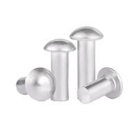 zhuguiming 2/100 Uds M2 .5 M3 M4 M5 M6 M8 M10 botón de aluminio sólido GB867 cabeza redonda semidomo punzón percusión remache autoenchufable(50Pcs M3,8mm)