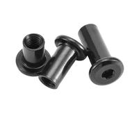 zhuguiming M2 M3 M4 M5M6 negro Zin plateado grande plano hexagonal cabeza hueca remache conector insertar junta manga tapa tuerca a tope for muebles(M3x4mm-20Pcs)