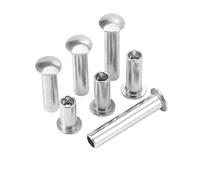 zhuguiming M4 .5 M5 M6 M8 M10 304 cabeza de armadura plana redonda acero inoxidable medio vástago semihueco remache longitud del tornillo 5mm ~ 100mm(M4.5 20Pcs,55mm)