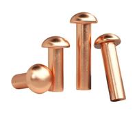 zhuguiming Remache sólido de cabeza redonda, M2, M3, M4, M5, M6, M8, tapa botón, remaches cobre, clavo semicircular, 2-50 Uds(M2 (50pcs),10mm)