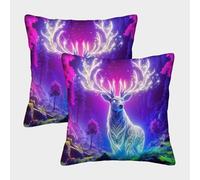 ZHUICHENG Ciervo Fundas Cojines Decorativa Juego De 2 Funda De Almohada Funda De Cojín 3D con Un Detalle Romántico para La Persona Que Amas 40x40cm