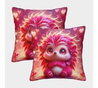 ZHUICHENG Erizo Fundas Cojines Antialérgicas 2 Piezas Funda De Almohada Poliéster Cuadradas Un Detalle Romántico para La Persona Que Amas 45x45cm