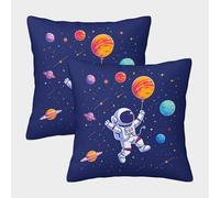 ZHUICHENG Funda de Almohada Astronauta Estampado 3D Microfibra Decoración Dormitorio Funda Universo Suave Transpirable para Adultos y Jóvenes 50x50cm