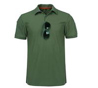 ZhuiKun Camisa de Combate Militar Airsoft para Hombre Camiseta de Manga Corta de Secado Rápido Polo Táctica Uniforme con Velcro -Ejercito Verde,XL