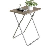 ZHUJERRY Bandejas plegables para TV, mesa de comedor para comer con marco de metal resistente, mesa pequeña plegable para sala de estar, sofá, cama, no requiere montaje (madera negra 3D)