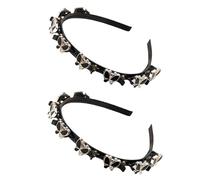 Zhuluck 2 diademas de mariposa negra con clips, diadema trenzada, doble flequillo, trenzado, peinado, horquilla, accesorios para el cabello de moda para mujeres y niñas