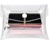 Zhuluck Mini bolsa de maquillaje de PVC, pequeña bolsa organizadora de cosméticos de plástico transparente con cierre a presión para vacaciones, viajes, baño y organización de bolsa de maquillaje,