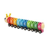 ZHUMCCY Caterpillar Contando juguete clásico, juguete de conteo de de madera - Desarrollo de juguetes matemáticos educativos cognitivos,Tren de rueda colorido, juego de reconocimiento de color para la