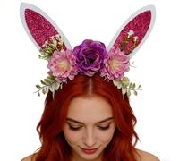 ZHUMCCY Diadema de Orejas de Conejo para Pascua | Decoración Animada Con Purpurina Para Disfraz,Diadema De Orejas Para Adultos Y Niños - Para Cabina Fotográfica Cumpleaños Maquillaje Fiestas De