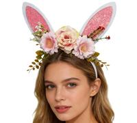ZHUMCCY Diadema de Orejas de Conejo para Pascua - Decoración de Cosplay Brillante con Estilo Cartoon y Adorable | Diadema De Orejas Para Adultos Y Niños,Para Cabina Fotográfica Cumpleaños Maquillaje