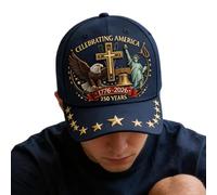 ZHUMCCY Gorras Patrióticas para Hombres,Correa Ajustable y Bordado | Gorra de América con Bandera Bordada para 250° Aniversario de Recuerdo | para Hombre Mujer Trabajo Golf Diario Fiesta Celebración