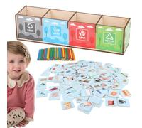 ZHUMCCY Juguetes para Clasificar Residuos, Juego Educativo Infantil para Aprender A Reciclar, Tarjetas De Reconocimiento De Basura con Set De Actividades Infantiles Y Herramienta Multifuncional