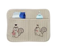 ZHUMCCY Organizador De Cuna - Bolsa De Almacenamiento De Algodón Para Bebé,Bolso Lateral Colgable Para Cuna Y Cochecito, Pañales, Biberones, Chupetes Y Accesorios