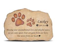 ZHUNYSU Piedras conmemorativas para mascotas para perro y gato, piedra de lápida de perro personalizada, marcador de tumba de gato, huellas de patas, regalo de pérdida de mascotas (huellas de