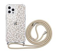 ZhuoFan Funda con Cuerda para Samsung Galaxy A16 5G 6,7", Transparente Aesthetic Leopardo con Dibujos Suave Marco de TPU Respaldos de PC Carcasa con Colgante Cordón Colgar Correa de Cuello, 01