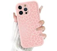 ZhuoFan Funda para iPhone 14 Pro MAX 6,7”, Aesthetic Leopardo Dibujos Carcasa Rosa Mate Case Ultra Suave Delgada Silicona Antigolpes Antiarañazos TPU Bumper Protectora Cover, 03
