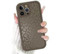 ZhuoFan Funda para iPhone 15 Pro 6,1”, Aesthetic Leopardo Dibujos Carcasa Marrón Mate Case Ultra Suave Delgada Silicona Antigolpes Bumper Protección de la cámara Cover, 05