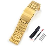 ZHUOLEI Diesel - Correa de reloj de acero inoxidable de repuesto de 22 mm a 28 mm con correas de repuesto de metal de doble bloqueo (oro, 22 mm)