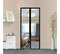 ZHUOZ1T Cortina Aislante Térmica EVA Transparente,Cortina Puerta para Protege el Frío,Cortina Magnética Puerta para Resistente al Viento,para Dormitorio,Cierre Automático,Ancho×Alto (95cm x 240cm)