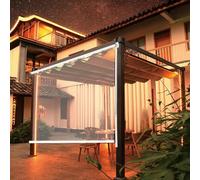 ZHUOZ1T Estor Enrollable Transparente para Exterior Jardín,Persianas Enrollables Impermeables de Plastico PVC,Cortinas De Lluvia,para Ventanas Puertas Pérgola Toldo,Ancho x Alto (140x240cm)