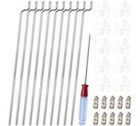 ZHUROUPU 10 Piezas de Cuernos de Control Micro de Nailon 21 x 11 mm, 4 Orificios y 10 Piezas de 1,3 mm, Conector de Varilla de Empuje Ajustable, Tope de articulación y 10 Piezas de 1,2 x 210 mm