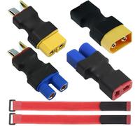 ZHUROUPU 2 adaptadores inalámbricos de Conector Macho Hembra EC3 a T-Plug Deans Style, 2 Conectores Macho Hembra XT60 a Deans T Plug con contactos de Cobre chapados en Oro y Carcasa PA66