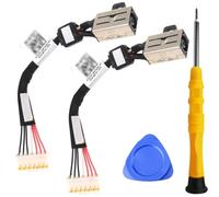 ZHUROUPU 2 PCS DC Potence de alimentación Puerto de Carga Enchufe en el Cable con reemplazo de Alambre para DELL XPS 15 9550 9560 9570 P56F001/Precisión 5510 5520 5530 5540 (Negro)