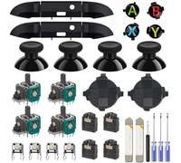 ZHUROUPU 30 en 1 Kit de controlador de juego de reemplazo para el controlador para Xbox Series S/X, con pulgares/lb RB Bumper/DPAD/ABXY BOTONES/Jack de auriculares/piezas de repuesto (multicolor ABXY)