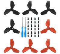 ZHUROUPU 8 hélices de Repuesto para el dron para dji Neo, hélices de Colores de bajo Ruido y desmontaje rápido, Piezas de Repuesto Ligeras para alas de dron (Negras y Rojas)